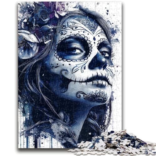 Puzzles für Erwachsene und Jugendliche, Aquarell, mexikanischer Totenkopf, Spielzeug, Lernspiele, Stressabbau, Stärkung der Liebe zwischen Paaren, 26x38cm Puzzles für Erwachsene und Jugendliche, Aquarell, mexikanischer Totenkopf, Spielzeug, Lernspiele, Stressabbau, Stärkung der Liebe zwischen Paaren, 26x38cm von ZKYUBEK