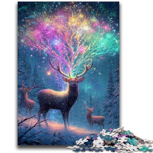 Puzzles für Erwachsene und Jugendliche, Hirschkunst, Spielzeug, Lernspiele, Stressabbau, Stärkung der Liebe zwischen Paaren, 26x38cm von ZKYUBEK