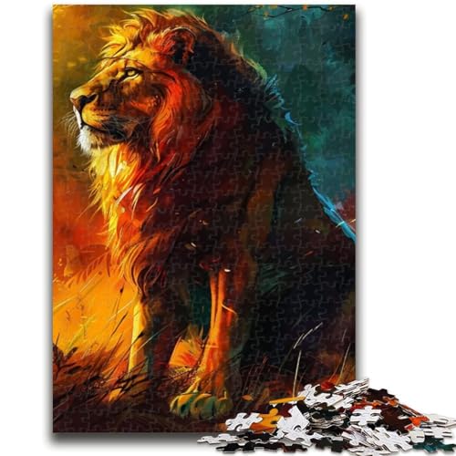 Puzzles für Erwachsene und Jugendliche, Puzzle „Löwe bei Sonnenuntergang“, Quizspiel zur Stärkung der Liebe zwischen Paaren für Kinder ab 14 Jahren, 50x75cm Puzzles für Erwachsene und Jugendliche, Puzzle „Löwe bei Sonnenuntergang“, Quizspiel zur Stärkung der Liebe zwischen Paaren für Kinder ab 14 Jahren, 50x75cm von ZKYUBEK