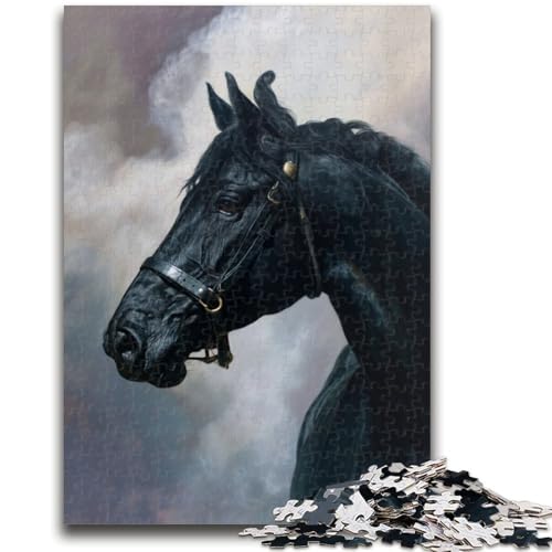 Puzzles für Erwachsene und Jugendliche, Puzzle „Schwarzes Pferd“, Quizspiel zur Förderung der Liebe zwischen Paaren für Kinder ab 14 Jahren, 50x75cm Puzzles für Erwachsene und Jugendliche, Puzzle „Schwarzes Pferd“, Quizspiel zur Förderung der Liebe zwischen Paaren für Kinder ab 14 Jahren, 50x75cm von ZKYUBEK