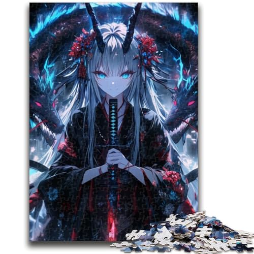 Puzzles für Erwachsene und Teenager, Puzzle, Anime-Mädchen, Drache, lustige Familienspiele, ganze Familie, 26x38cm von ZKYUBEK