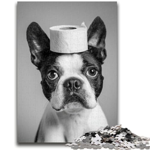 Puzzles für Erwachsene und Teenager, Puzzle „Bulldogge spielt mit Toilettenpapier“, Quizspiel zur Stärkung der Liebe zwischen Paaren für Kinder ab 14 Jahren, 26x38cm Puzzles für Erwachsene und Teenager, Puzzle „Bulldogge spielt mit Toilettenpapier“, Quizspiel zur Stärkung der Liebe zwischen Paaren für Kinder ab 14 Jahren, 26x38cm von ZKYUBEK