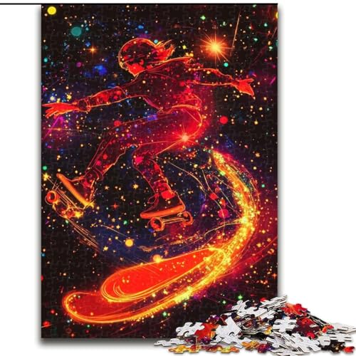 Puzzles für Skateboard-Enthusiasten, Holzpuzzle, 50x75cm, anspruchsvolles Denkspiel, Familienaktivität, Heimdekoration von ZKYUBEK