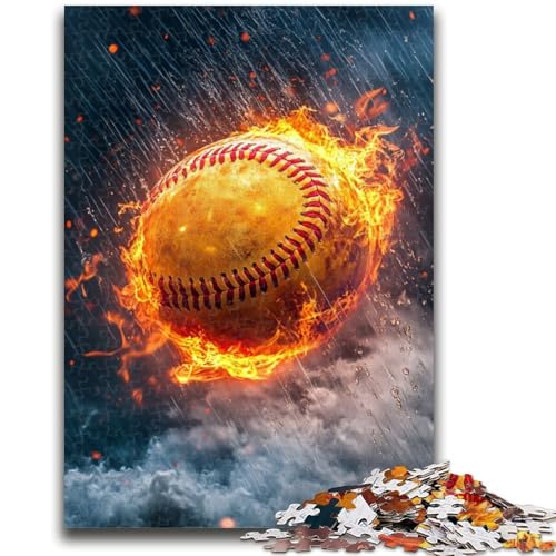 Puzzles für Teenager, 1000 Teile, Softball-Sport, anspruchsvolles Spiel und Familienspiel mit vollständig ineinandergreifenden, zufällig geformten Teilen, 50x75cm von ZKYUBEK