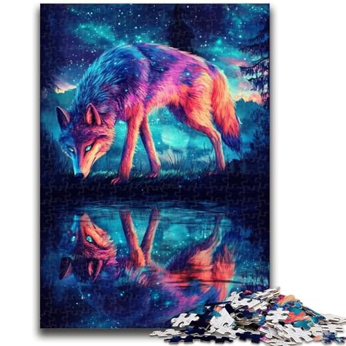 Puzzles für Teenager, Cosmic Wolf, Familienunterhaltungsspielzeug, Lernspiel für Geburtstag, Weihnachten, für Kinder ab 14 Jahren, 26x38cm von ZKYUBEK