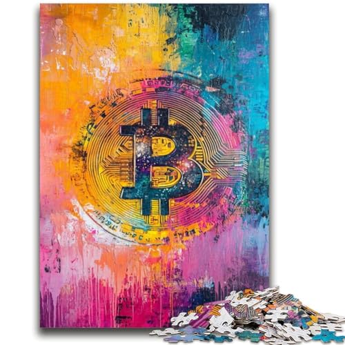 Puzzles für Teenager, Graffiti, Bitcoin, Familienunterhaltungsspielzeug, Lernspiel für Geburtstag, Weihnachten, für Kinder ab 14 Jahren, 26x38cm von ZKYUBEK