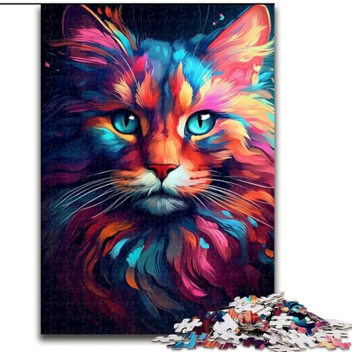 Puzzles zum Ausmalen und Zeichnen von Katzen, Puzzles für Erwachsene, Größe 50x75cm, Teenager, Paare und Freunde zum Geburtstag, zu Weihnachten von ZKYUBEK