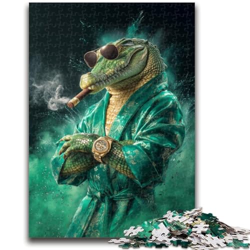 Rauchendes Krokodil, 1000 Teile Puzzle für Erwachsene und Jugendliche, anspruchsvolles Spiel und Lernspiel für die ganze Familie zum Geburtstag, Weihnachten, 50x75cm von ZKYUBEK