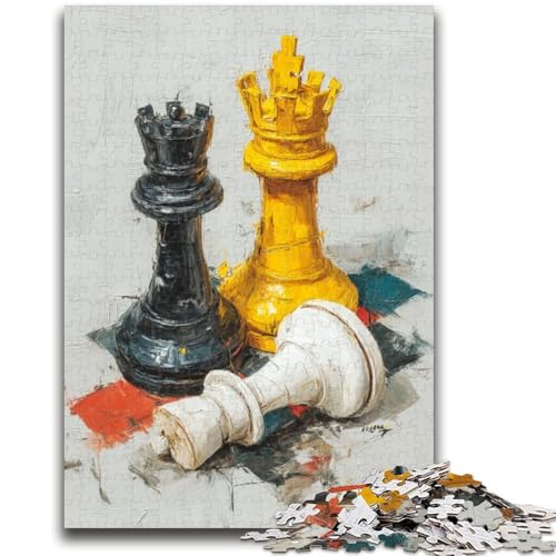 Schach-Ölgemälde-Puzzles für Teenager, Lernspiele, Heimdekoration, Geschenk für die ganze Familie, 50x75cm Schach-Ölgemälde-Puzzles für Teenager, Lernspiele, Heimdekoration, Geschenk für die ganze Familie, 50x75cm von ZKYUBEK