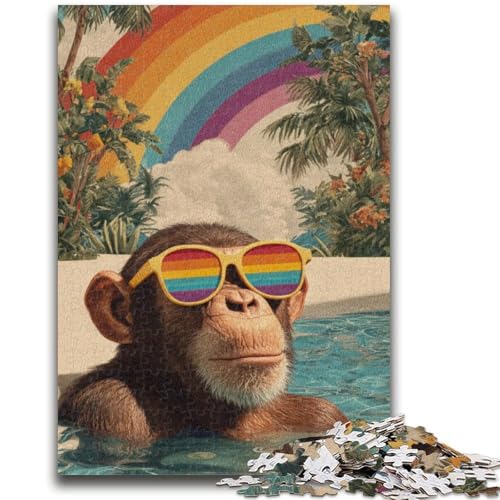 Schimpansen am Strand, Puzzle für Teenager, 1000 Teile, anspruchsvolles Spiel und Familienspiel, Geburtstagsgeschenk, Geschenke, Wandkunst, 26x38cm Schimpansen am Strand, Puzzle für Teenager, 1000 Teile, anspruchsvolles Spiel und Familienspiel, Geburtstagsgeschenk, Geschenke, Wandkunst, 26x38cm von ZKYUBEK