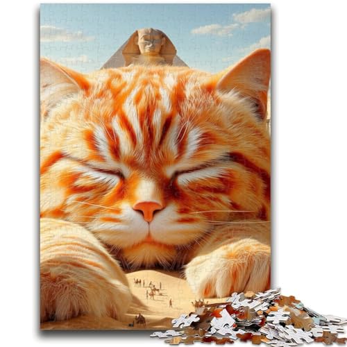 Schlafende orangefarbene Katze, Puzzle für Erwachsene, 1000 Teile, lustige Spiele, Wanddekoration, einzigartige Geburtstags, 26x38cm Schlafende orangefarbene Katze, Puzzle für Erwachsene, 1000 Teile, lustige Spiele, Wanddekoration, einzigartige Geburtstags, 26x38cm von ZKYUBEK