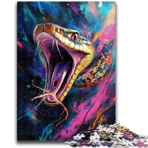 Schlangen-Graffiti-Puzzle, 1000 Teile, für Erwachsene und Jugendliche, anspruchsvolles Spiel und Lernspiel für die ganze Familie zum Geburtstag, Weihnachten, 26x38cm von ZKYUBEK