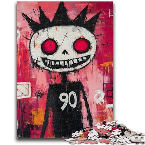 Skelettkönig-Puzzle im Basquiat-Stil für Erwachsene, 1000 Teile, hilft dem Gehirn, süchtig machendes Spielzeug zu trainieren, um Geduld zu fördern, perfekte Dekoration, 50x75cm von ZKYUBEK