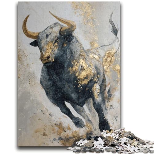 Stier-Ölgemälde-Puzzle für Teenager, 1000 Teile, anspruchsvolles Spiel und Lernspiel für die ganze Familie zum Geburtstag, Weihnachten, 50x75cm von ZKYUBEK