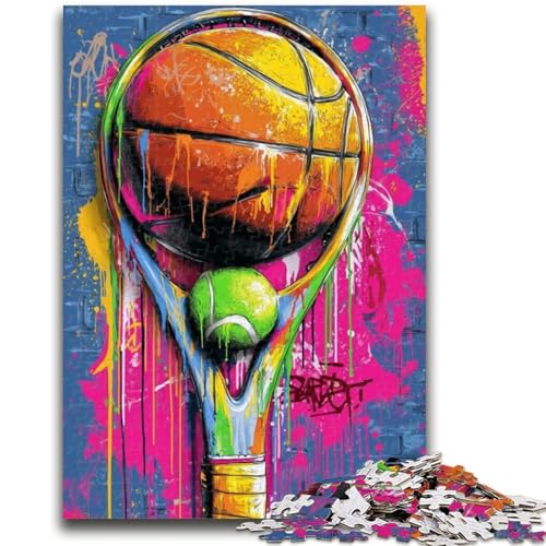 Tennis- und Basketball-Puzzle mit 1000 Teilen für Erwachsene und Jugendliche, anspruchsvolles Spiel und Lernspiel für die ganze Familie zum Geburtstag, Weihnachten, 26x38cm von ZKYUBEK