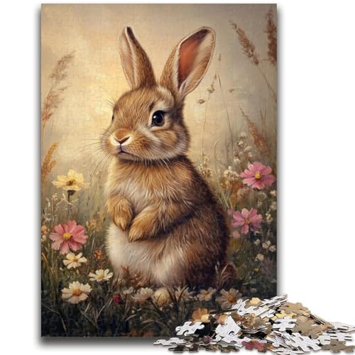 Tier-Kaninchen-Puzzle für Teenager, 1000 Teile, anspruchsvolles Spiel und Lernspiel für die ganze Familie zum Geburtstag, Weihnachten, 26x38cm von ZKYUBEK