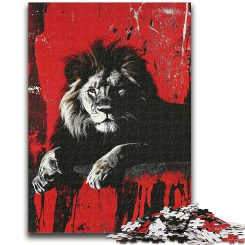 Tier-Löwe-Puzzle für Erwachsene, 1000 Teile, lustige Spiele, Wanddekoration, einzigartige Geburtstags, 26x38cm Tier-Löwe-Puzzle für Erwachsene, 1000 Teile, lustige Spiele, Wanddekoration, einzigartige Geburtstags, 26x38cm von ZKYUBEK