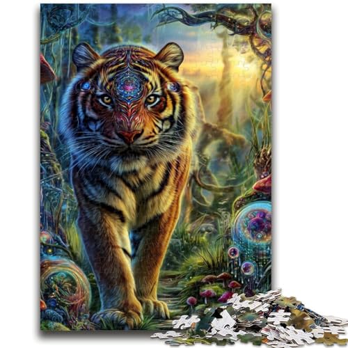 Tier-Tiger-Kunst, 1000-teiliges Puzzle für Erwachsene und Jugendliche, anspruchsvolles Spiel und Lernspiel für die ganze Familie zum Geburtstag, Weihnachten, 50x75cm von ZKYUBEK