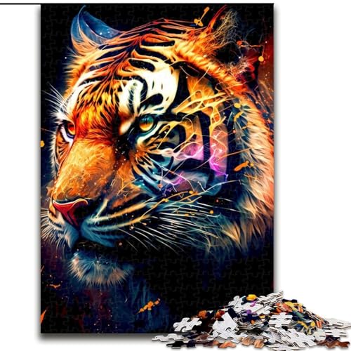 Tiger-Puzzle aus Karton mit 1000 Teilen, Größe 26x38cm, Denkspiel, interaktives Familienspiel, geeignet für Kinder ab 14 Jahren von ZKYUBEK