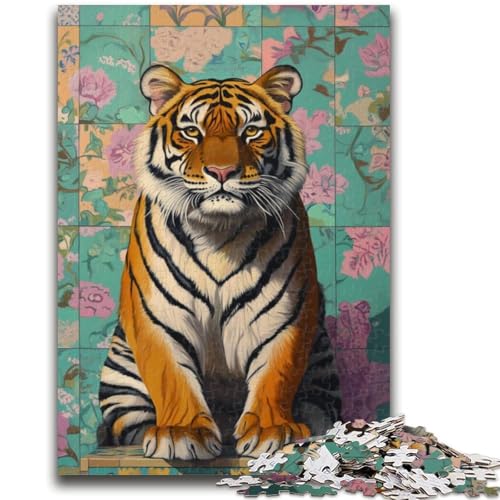 Tiger im Badezimmer-Puzzle, 1000 Teile, für Erwachsene ab 14 Jahren, Heimdekoration, Familienspiele, Weihnachts- und Geburtstagsgeschenke, 26x38cm von ZKYUBEK