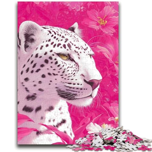 Weiße Leoparden-Puzzles für Erwachsene und Jugendliche, pädagogisches Stressabbau-Spielzeug, ganze Familie, 26x38cm von ZKYUBEK
