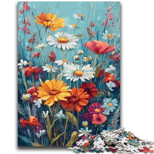 Wildblumen-Sommer-Puzzle für Teenager, 1000 Teile, anspruchsvolles Spiel und Lernspiel für die ganze Familie zum Geburtstag, Weihnachten, 50x75cm von ZKYUBEK