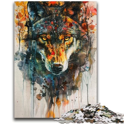Wolf-Puzzle, 1000 Teile, für Erwachsene und Jugendliche, anspruchsvolles Spiel und Lernspiel für die ganze Familie zum Geburtstag, Weihnachten, 50x75cm von ZKYUBEK