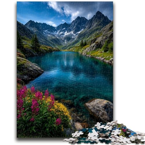 Wunderschöne Berge und Seen, Puzzle für Erwachsene, 1000 Teile, hilft dem Gehirn, süchtig machendes Spielzeug zu trainieren, um Geduld zu fördern, perfekte Dekoration, 26x38cm von ZKYUBEK