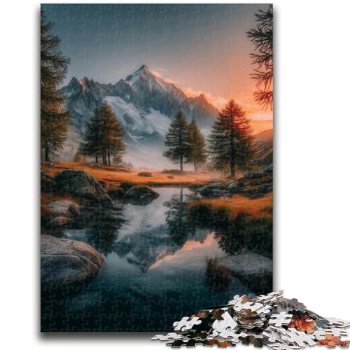Wunderschöne Berge und Seen Puzzle 1000 Teile für Erwachsene, anspruchsvolles Spielspielzeug. Jedes Teil ist einzigartig – anspruchsvolles Familienspiel, 26x38cm von ZKYUBEK