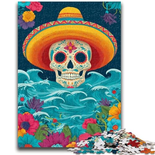 Zuckerschädel-Puzzle für Teenager, 1000 Teile, anspruchsvolles Spiel und Lernspiel für die ganze Familie zum Geburtstag, Weihnachten, 50x75cm von ZKYUBEK