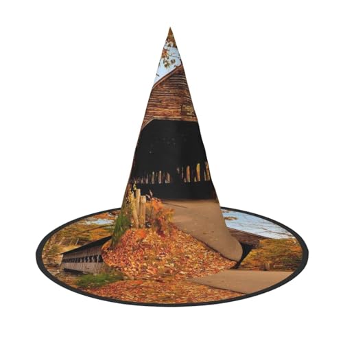 ZKZBDPLK Halloween-Spitzhut, Albany mit Brücken-Druck, Halloween-Dekohut von ZKZBDPLK