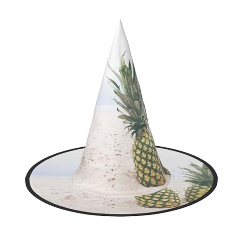 ZKZBDPLK Halloween-Spitzhut, Ananas-Malerei, Druck, Halloween-dekorativer Hut von ZKZBDPLK