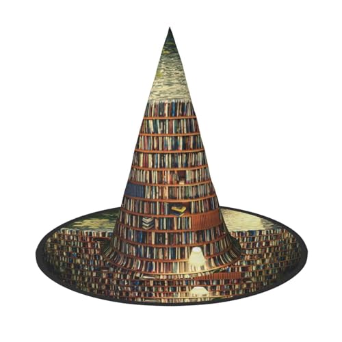 ZKZBDPLK Halloween-Spitzhut, Bibliothek, Bücherregal, Buchdruck, Halloween-dekorativer Hut ZKZBDPLK Halloween-Spitzhut, Bibliothek, Bücherregal, Buchdruck, Halloween-dekorativer Hut von ZKZBDPLK
