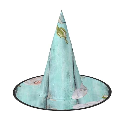 ZKZBDPLK Halloween-Spitzhut, Blaugrün, Scheunentür, Blumendruck, Halloween-dekorativer Hut ZKZBDPLK Halloween-Spitzhut, Blaugrün, Scheunentür, Blumendruck, Halloween-dekorativer Hut von ZKZBDPLK