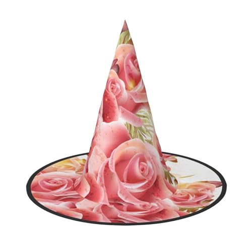 ZKZBDPLK Halloween-Spitzhut, Blütendruck, Halloween-Dekohut von ZKZBDPLK