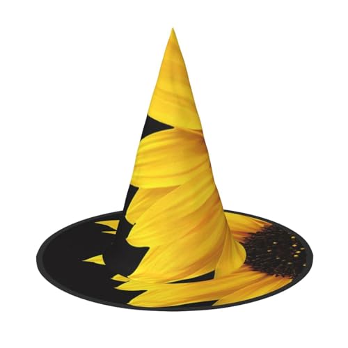 ZKZBDPLK Halloween-Spitzhut, Blume, Sonnenblumen-Druck, Halloween-Dekohut von ZKZBDPLK