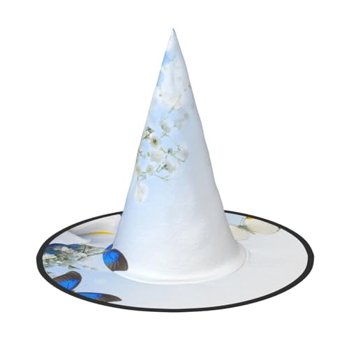 ZKZBDPLK Halloween-Spitzhut, Blumen und Schmetterling, Halloween-Dekohut von ZKZBDPLK