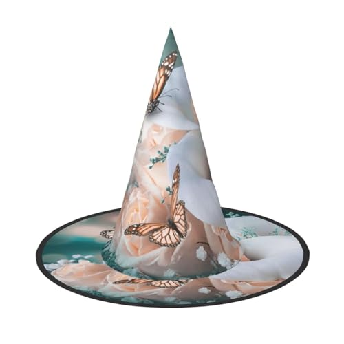 ZKZBDPLK Halloween-Spitzhut, Blumen- und Schmetterlings-Druck, Halloween-dekorativer Hut ZKZBDPLK Halloween-Spitzhut, Blumen- und Schmetterlings-Druck, Halloween-dekorativer Hut von ZKZBDPLK