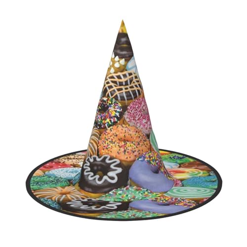 ZKZBDPLK Halloween-Spitzhut, Donut-Druck, Halloween-Dekohut von ZKZBDPLK