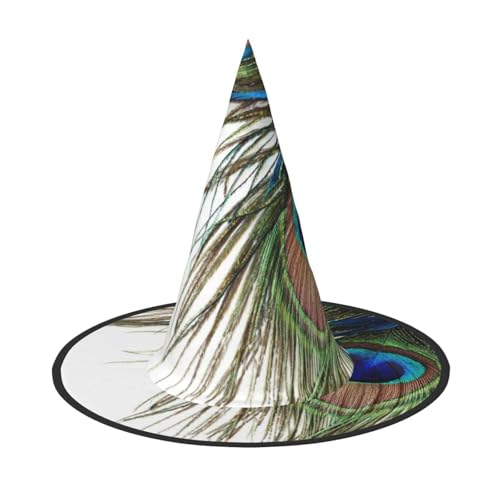 ZKZBDPLK Halloween-Spitzhut, Federdruck, Halloween-Dekohut von ZKZBDPLK