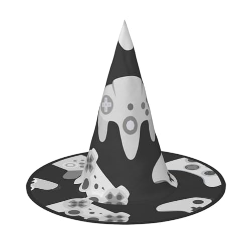 ZKZBDPLK Halloween-Spitzhut, Gamecontroller-Druck, Halloween-Dekohut von ZKZBDPLK
