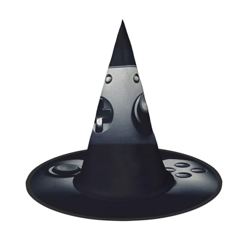 ZKZBDPLK Halloween-Spitzhut, Gaming-Controller, Muster, Druck, Halloween-Dekohut von ZKZBDPLK