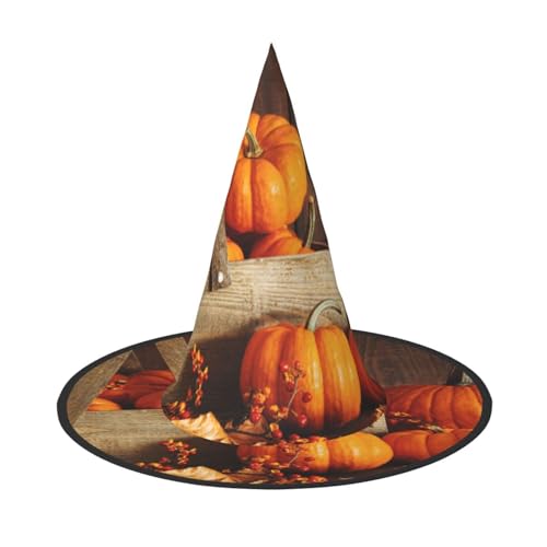 ZKZBDPLK Halloween-Spitzhut, Herbst-Kürbis-Druck, Halloween-Dekohut von ZKZBDPLK