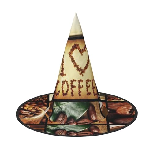 ZKZBDPLK Halloween-Spitzhut, Kaffee-Collage, Druck, Halloween-dekorativer Hut ZKZBDPLK Halloween-Spitzhut, Kaffee-Collage, Druck, Halloween-dekorativer Hut von ZKZBDPLK