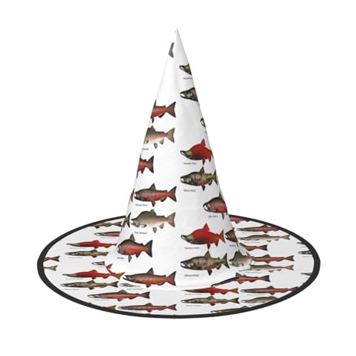 ZKZBDPLK Halloween-Spitzhut, Lachsdruck, Halloween-Dekohut von ZKZBDPLK