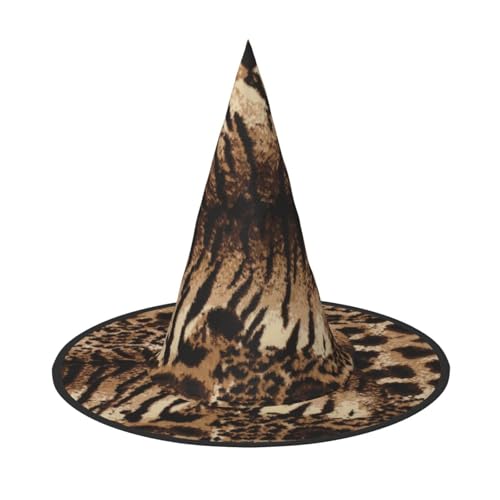 ZKZBDPLK Halloween-Spitzhut, Leopardenmuster, Halloween-Dekohut von ZKZBDPLK