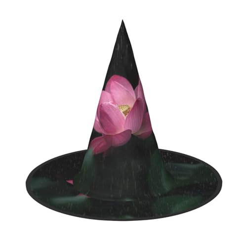 ZKZBDPLK Halloween-Spitzhut, Lotusblumen-Druck, Halloween-Dekohut von ZKZBDPLK