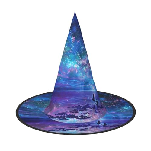 ZKZBDPLK Halloween-Spitzhut, Nordlichter-Druck, Halloween-Dekohut von ZKZBDPLK