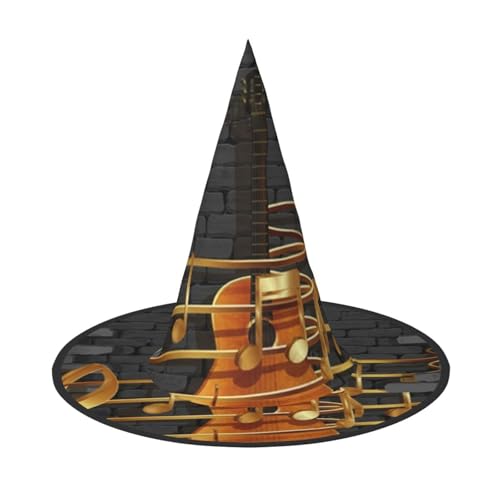 ZKZBDPLK Halloween-Spitzhut, Note, Gitarre, Halloween-Dekohut von ZKZBDPLK
