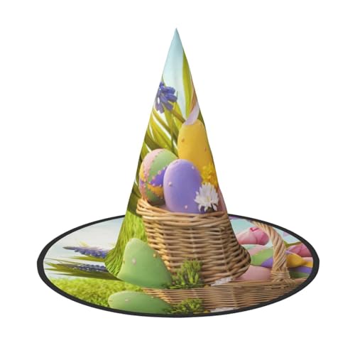 ZKZBDPLK Halloween-Spitzhut, Ostereier-Druck, Halloween-Dekohut von ZKZBDPLK